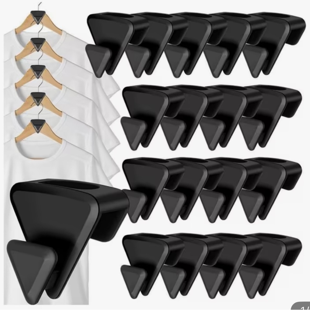 Black Space-Saving Hanger Hooks Qty 100